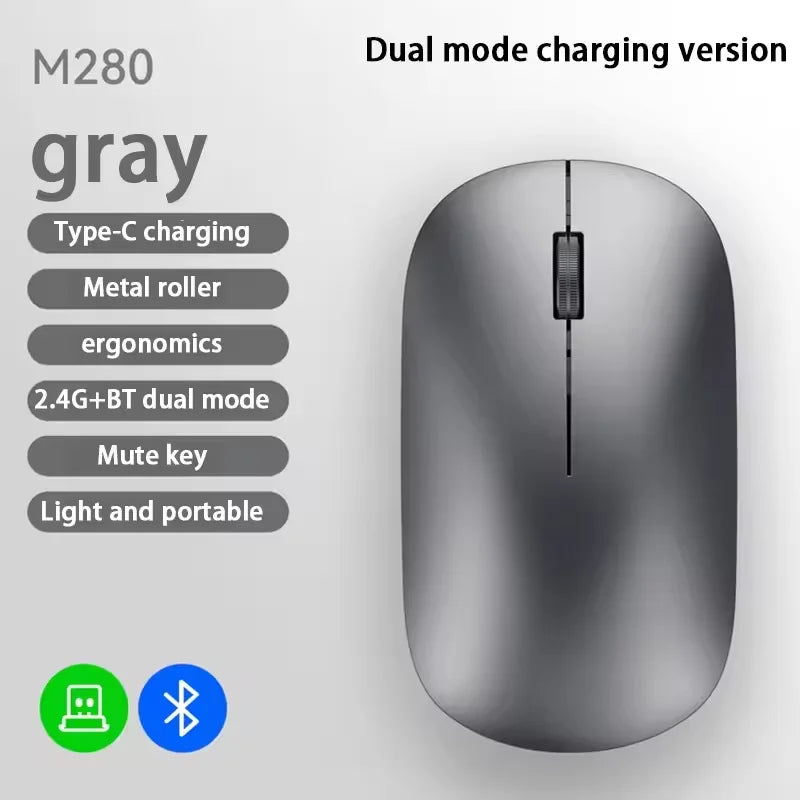 Drahtlose Maus Dual Modus 2,4 Ghz Bluetooth-Kompatibel Gaming Maus Ergonomische Wiederaufladbare Mäuse für PC/Laptop/Macbook