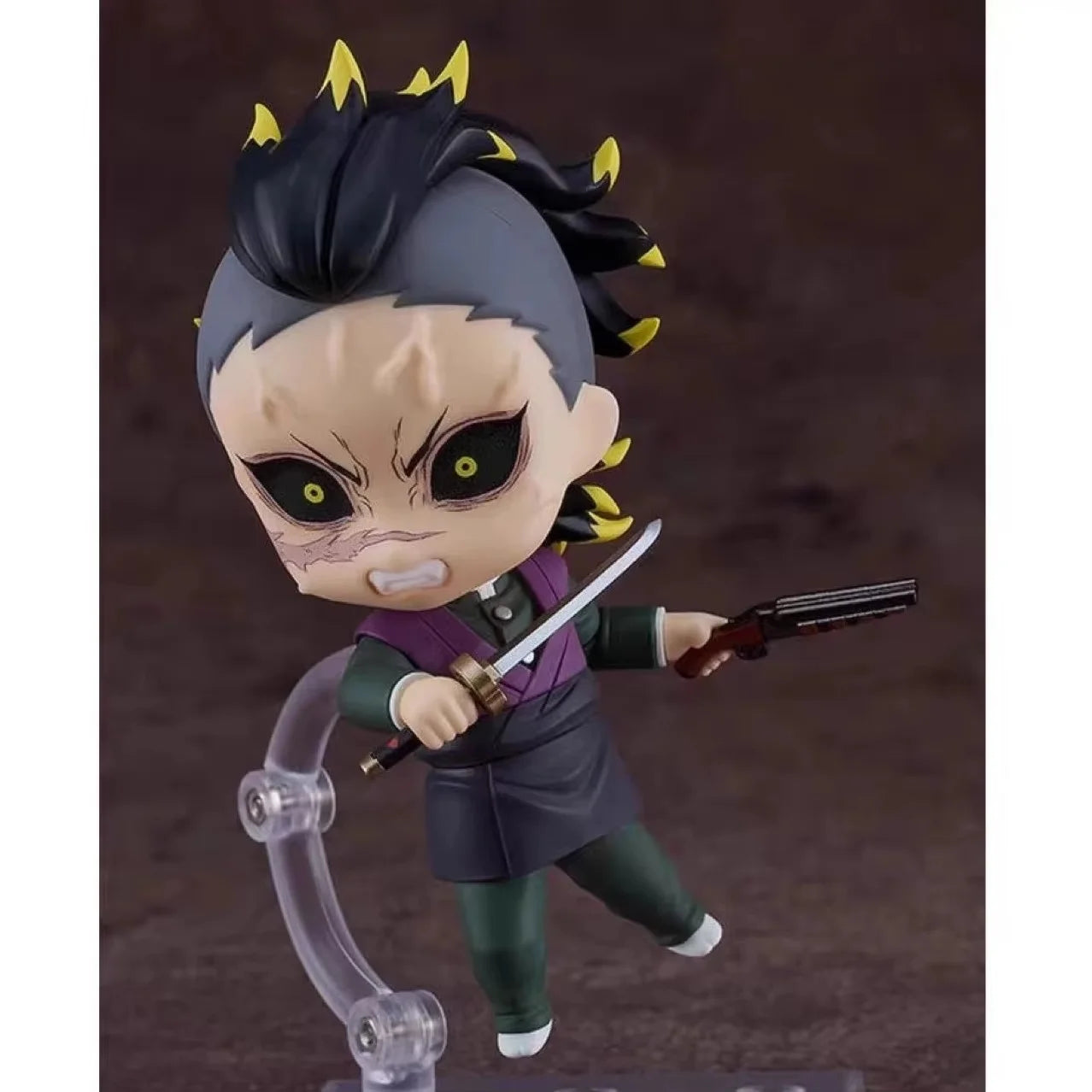 Demon Slayer Shinazugawa Genya Q Edition Action Figure Movable Face Change Clay Man Garage Kit Collectible Toy for Fans