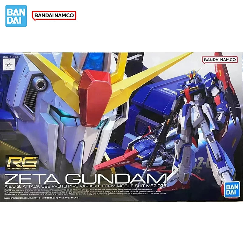 Bandai Original Genuine Figure Gundam Model Kit RG 1/144 MSZ-006 Zeta Gundam Collection Action Figure Model Kids Toys Gifts