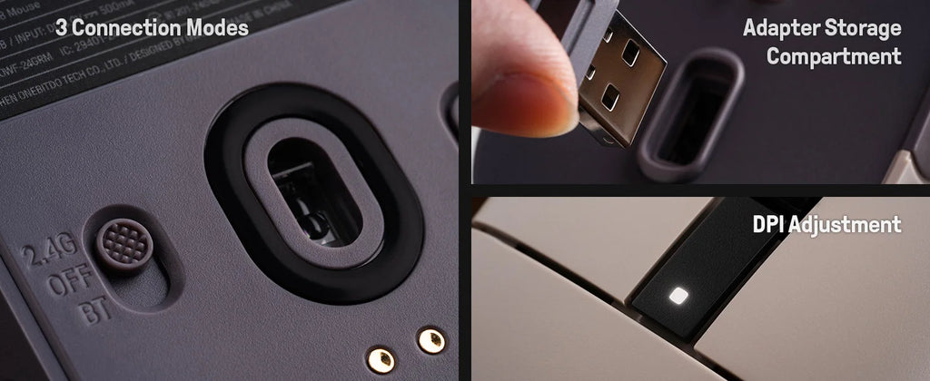 8BitDo Retro R8 Maus mit PAW 3395 Optischem Sensor DPI 26K, Kabellose 4K Polling Maus mit Ladestation, Programmierbare Tasten