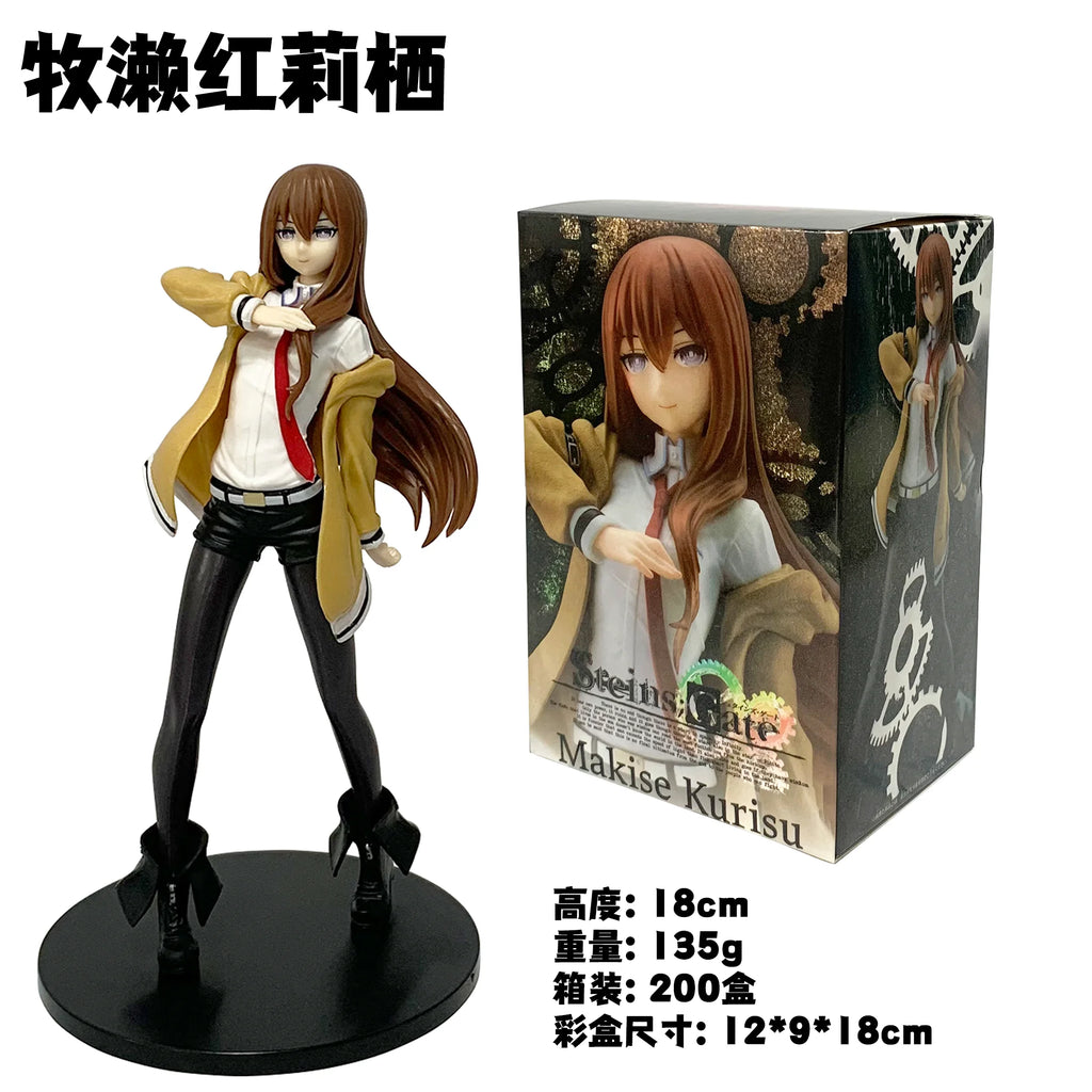18 см аниме Steins; Gate фигурка Makise Kurisu седнала позиция аниме модел играчки подаръци колекция декорация орнаменти PVC