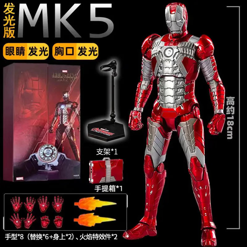 Marvel War Machine MK1 to MK43 movable model luminous Iron Man Hulkbuster armor Whiplash Titanium King New Year Birthday gift