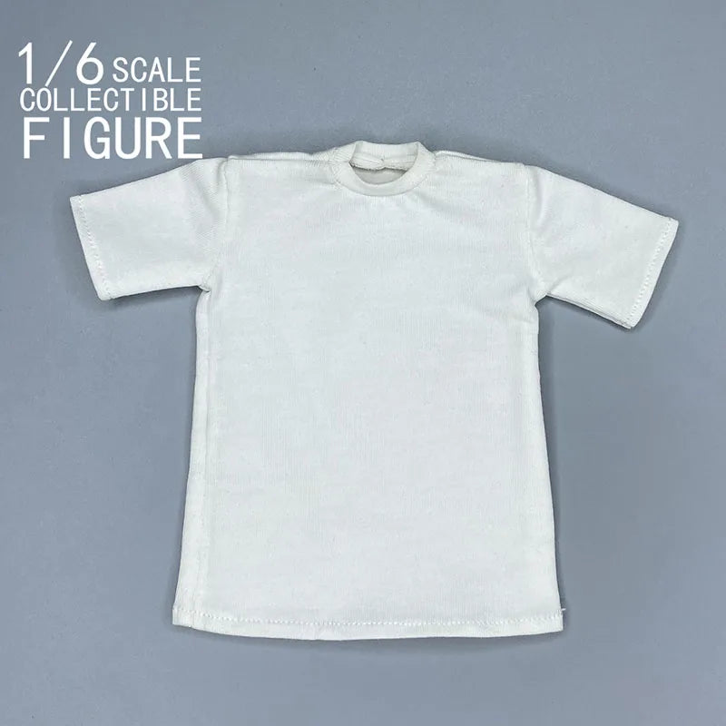 In Stock 1/6 Scale Male Solid Color T-shirt Casual Loose Short Sleeve Tops Clothes Model Fit 12'' Soldier Action Figure Body