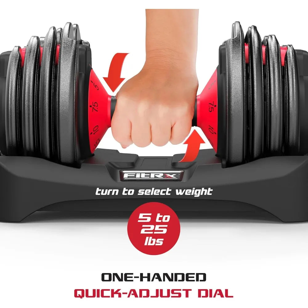 Versatile 9-in-1 Adjustable Dumbbells, 25 lbs Capacity, Increments of 2.5 lbs, Ideal for Home Gym Workouts