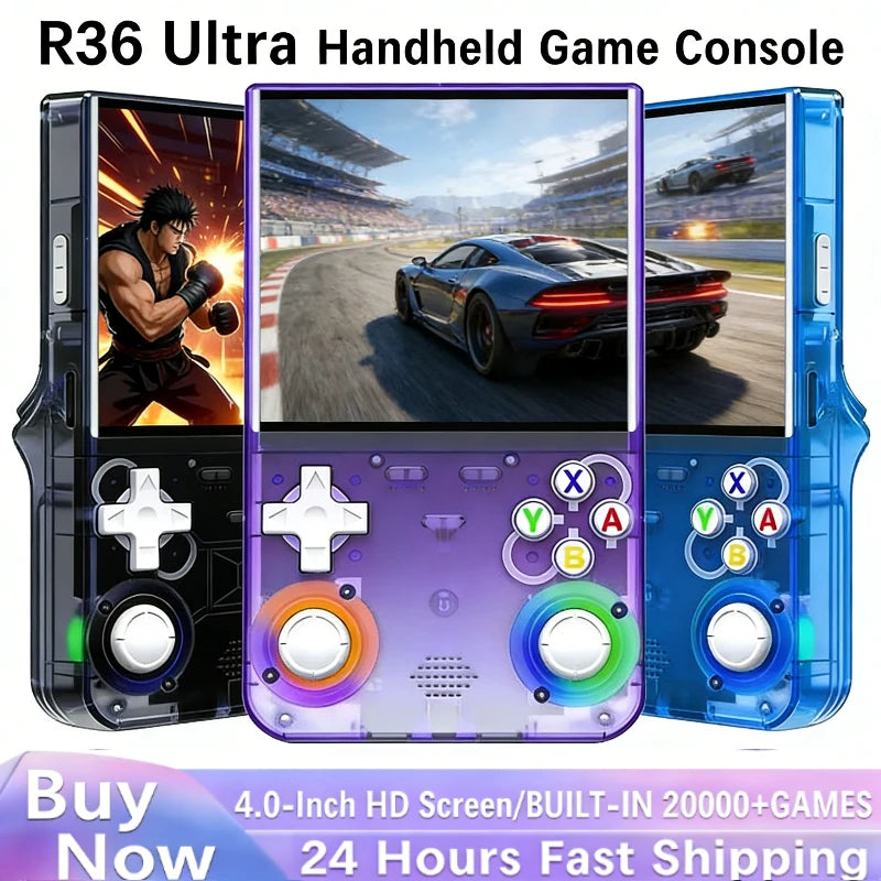 2026Linux System New R36 ULTRA Open Source Video Game Console 4 0inch IPS Handheld Game 64G 20000 Plus Games Retro Pocket Player