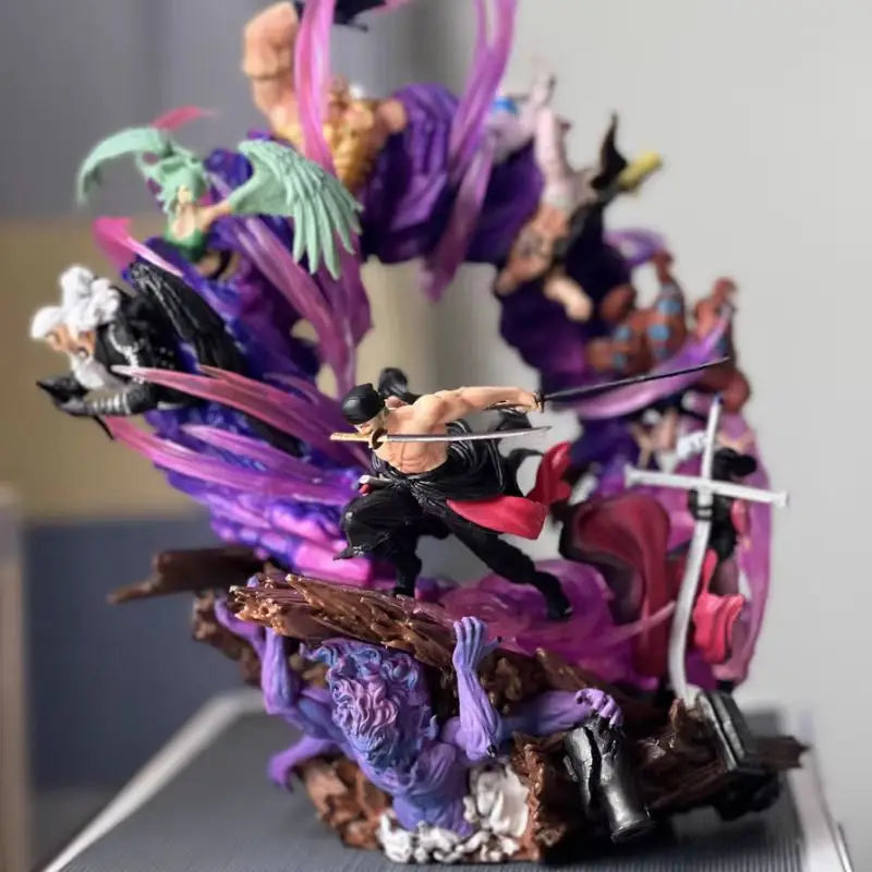 24 см One Piece Аниме Фигурки Zoro Gk Фигурка Onigashima Крал на ада Екшън Фигурка PVC Статуя Модел Декорация Подаръчни Играчки
