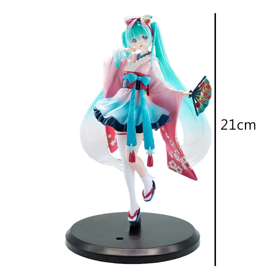 Anime-Figur „Hatsune Miku“, wunderschönes Mädchen, handgefertigte Teufelsfigur „Hatsune Miku“ mit Katzenohren, niedliche handgefertigte PVC-Modelldekoration
