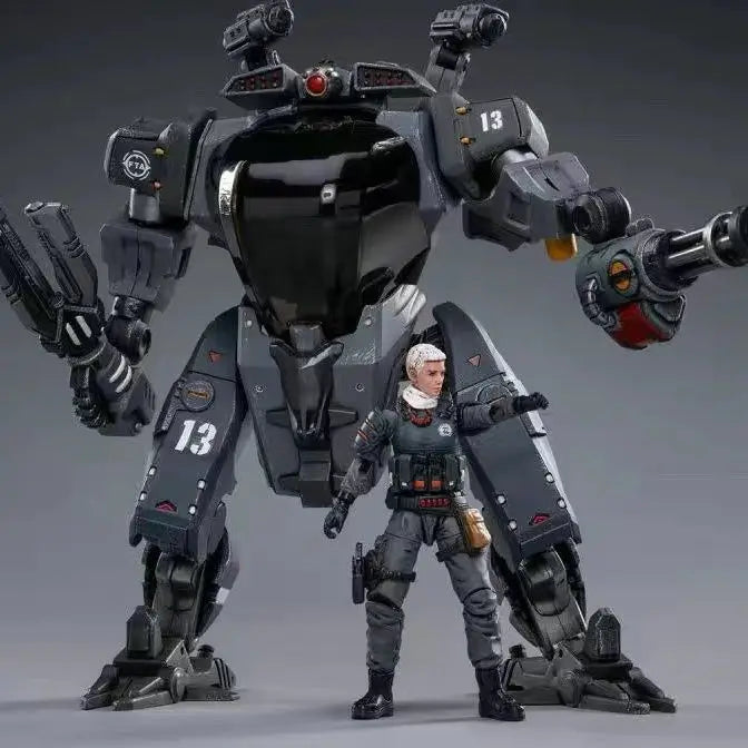 Official Genuine Joytoy Mecha, Steel Bone Robot Toy, Full Articulation Indust Equipped  Military Style Collectible Action Figure