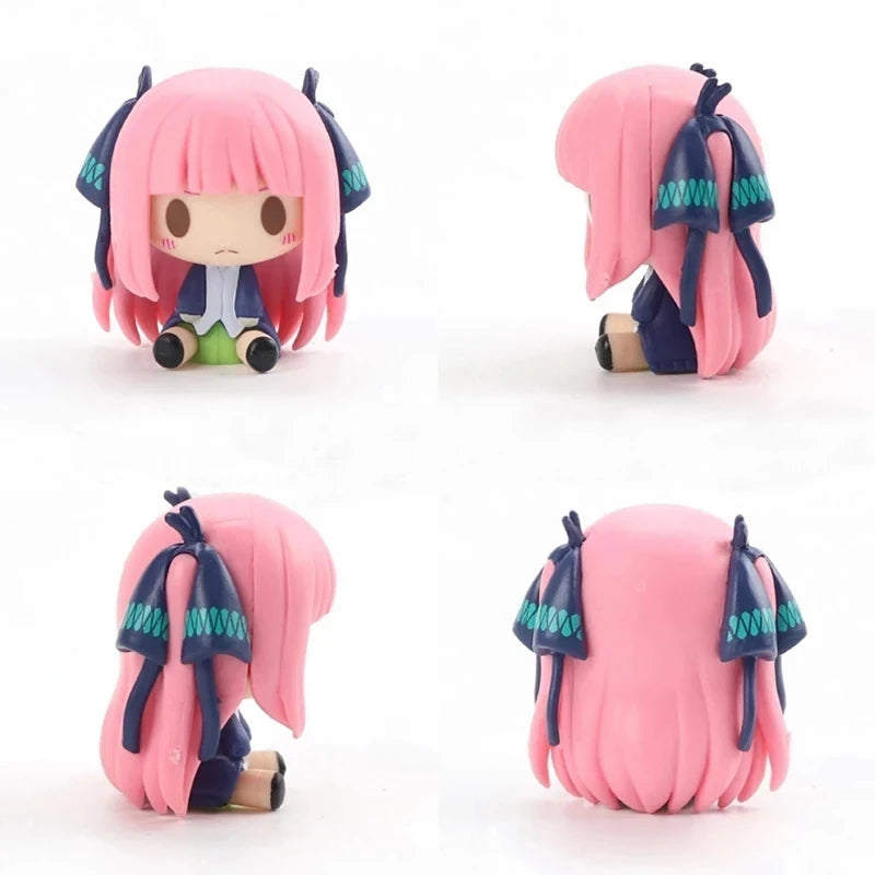 5pcs/Set Q Version Japanese Anime The Quintessential Quintuplets Action Figure PVC Material Model Dolls Toy Collect Ornaments