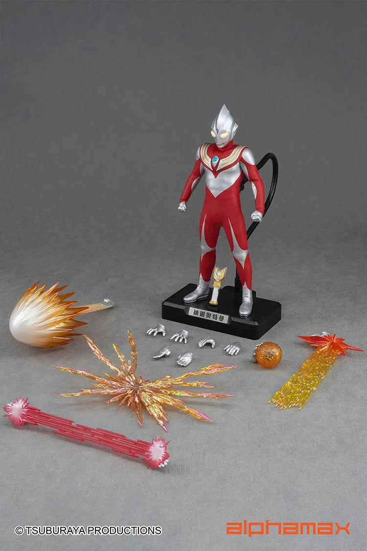 In Stock Alphamax Ultraman Tiga POWER TYPE Model Action Figures Model Collection Model Toy Cloth Clothes Red ver.