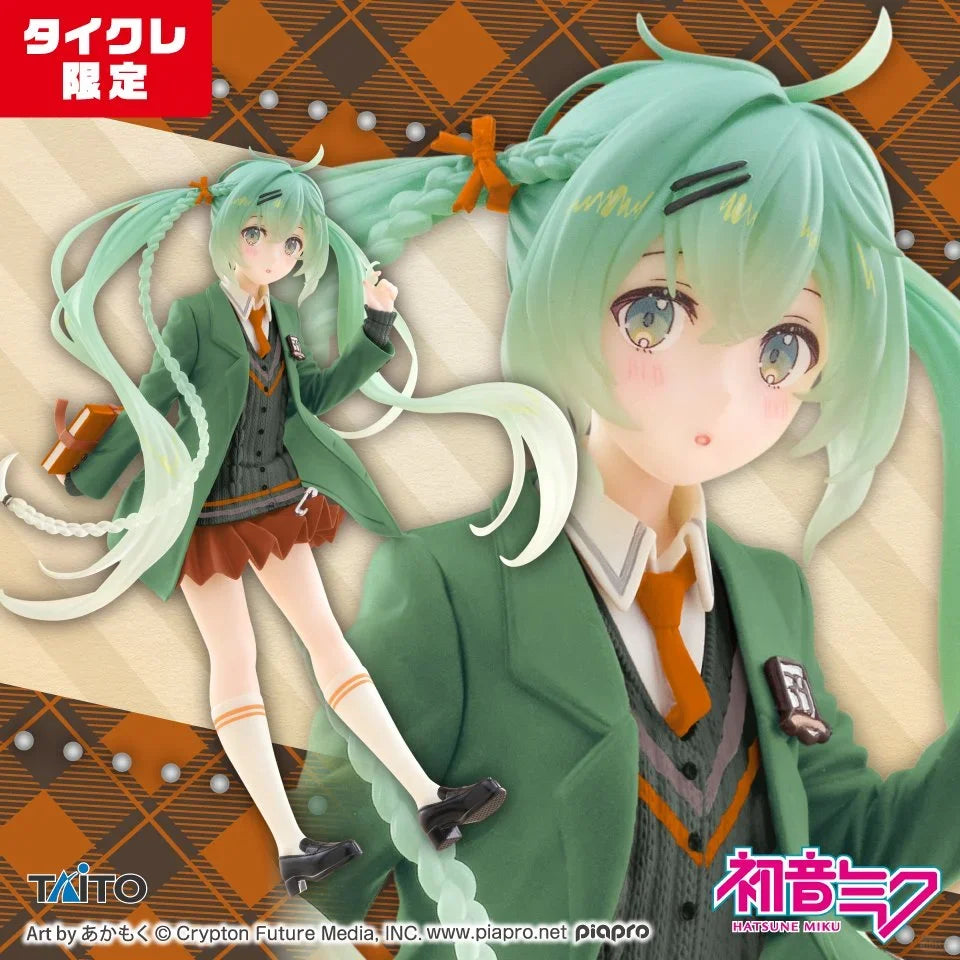 Original Taito Hatsune Miku Preppy Ver Anime Figur Mode Miku Kawaii Sammlermodell Garage Kit Spielzeug Kindergeburtstagsgeschenke