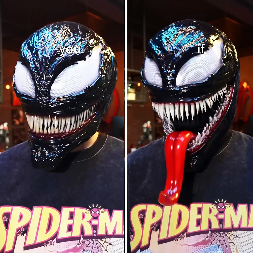 Venom 3: The Last Dance Venom 3 Mask with Tongue 1:1 Wearable Customized Venom Helmet Halloween Cosplay Venom Mask masque