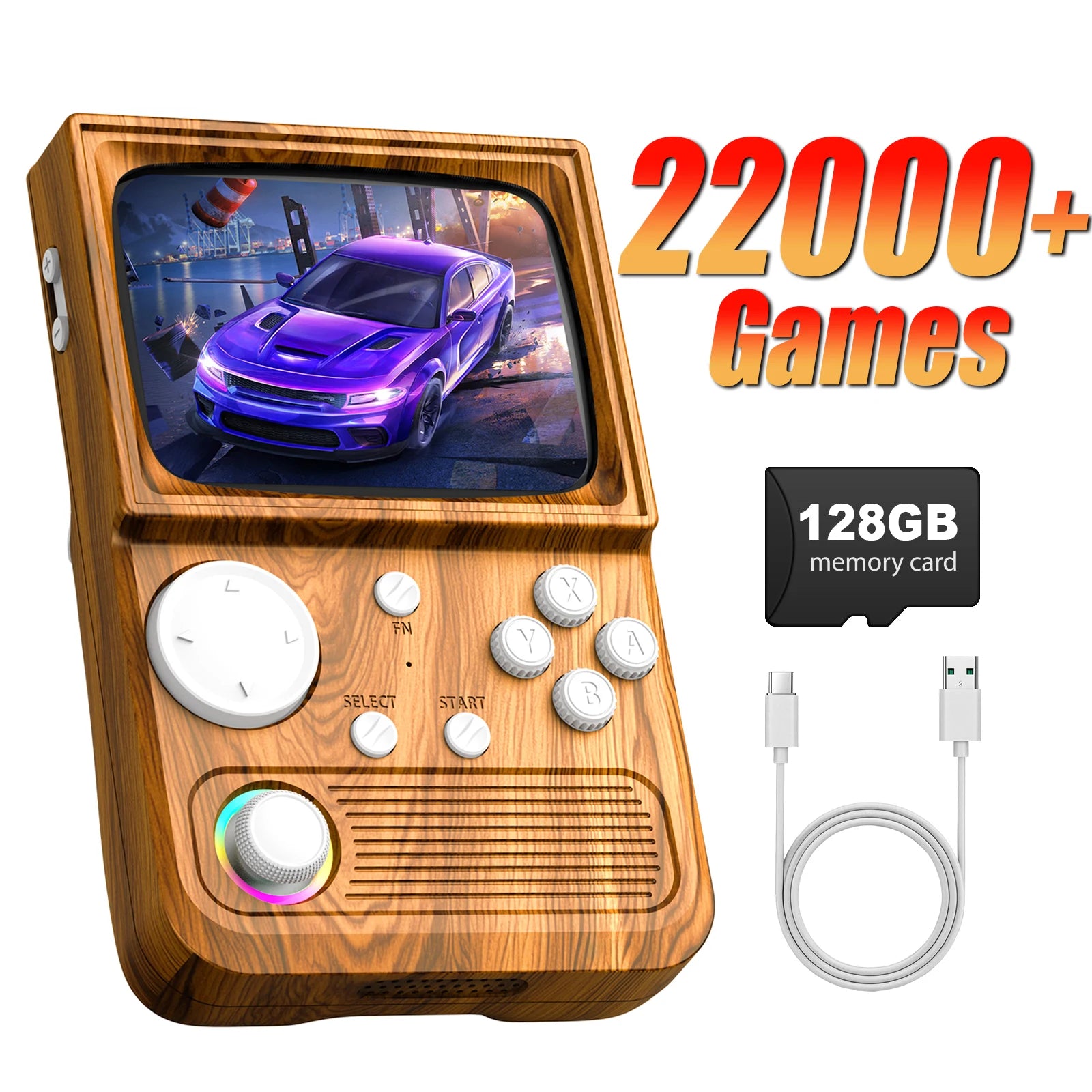 R36T Retro TV Handheld Game Console EmuEMEC System 18000+Game 3.5'' IPS Screen Wi-Fi Multiplayer Portable Pocket Video Console