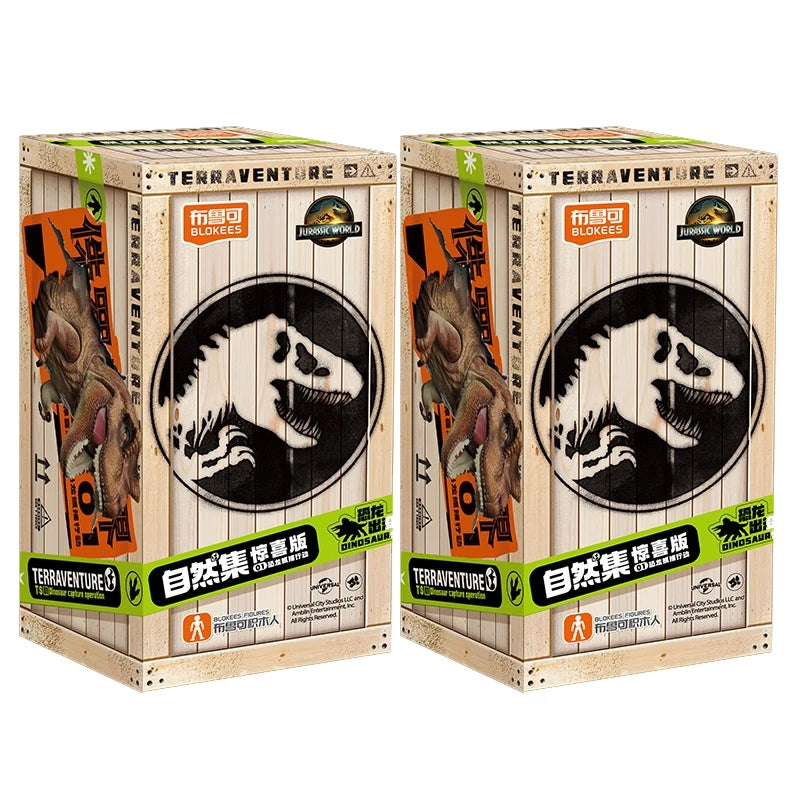 Original Blokees Jurassic World Terraventure Series Vol.1 Blind Box Action Figures Tyrannosaurus Peripheral Collection Boy Gift