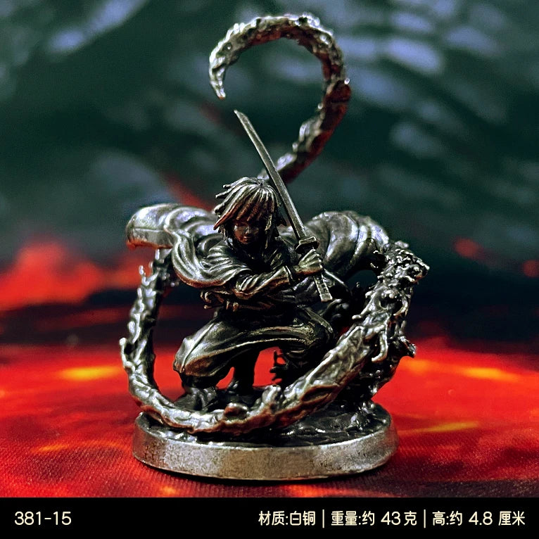 1pc Anime Slayer Gk Soldier Models Copper Vintage Style Miniatures Ornament for Decoration Collection Crafts