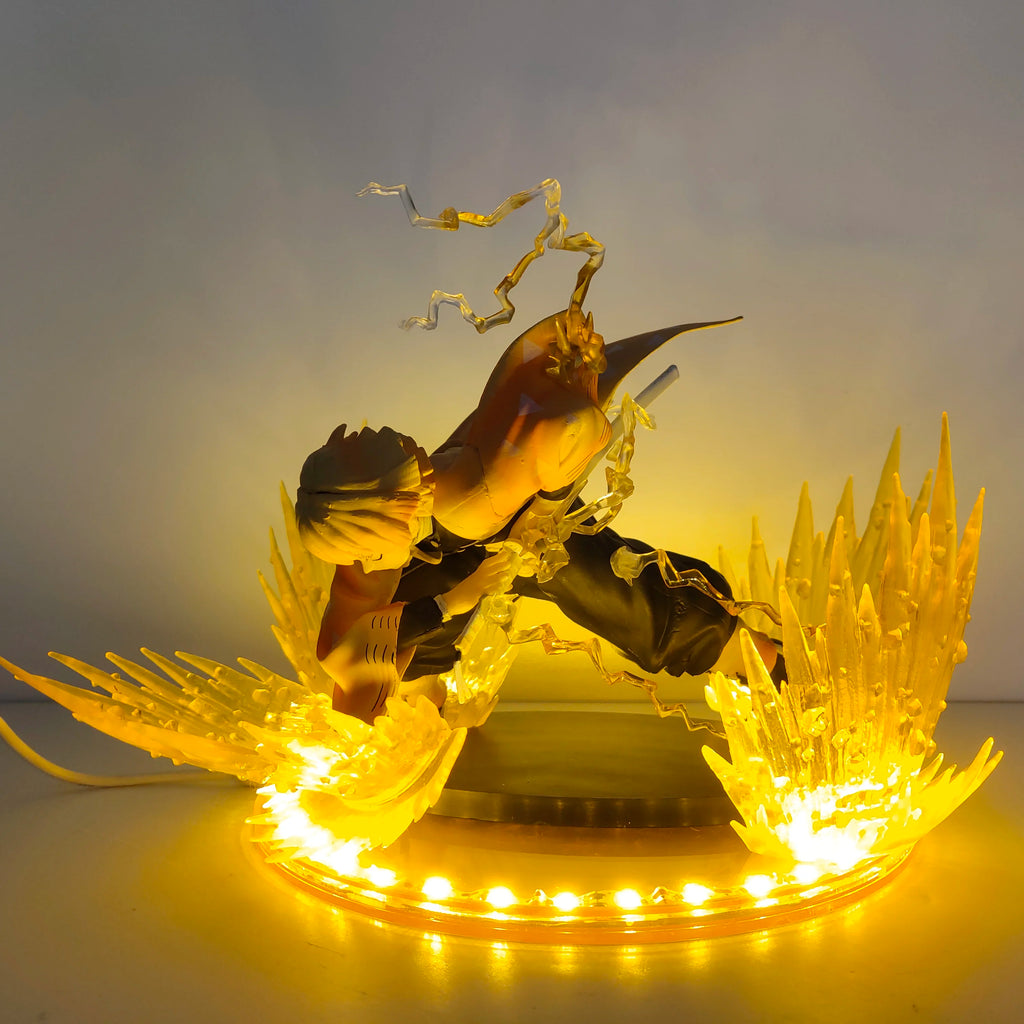 Demon Slayer Anime Agatsuma Zenitsu Led Lampe Birne Action-figuren Modell Figurine Figur &amp; Basis &amp; Lampe DIY Dekoration Spielzeug