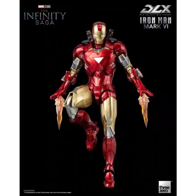Original Threezero Marvel DLX Iron Man Mark 6 Anime Figure Toy Collection Model
