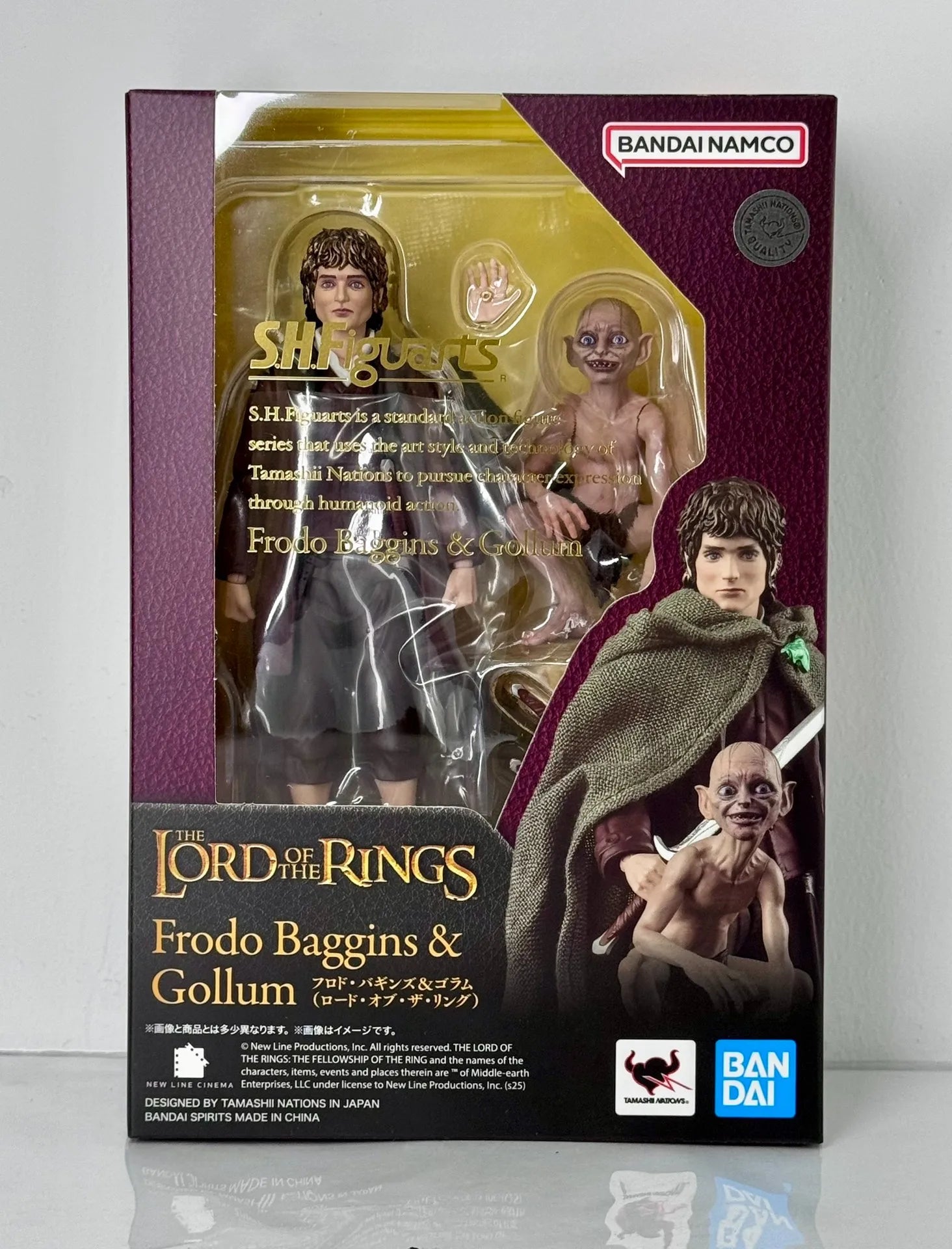 Bandai S.H.Figuarts Lord Of The Rings Action Figures Set Aragorn Frodo Baggins & Gollum Premium Collectible Model Toy Gift