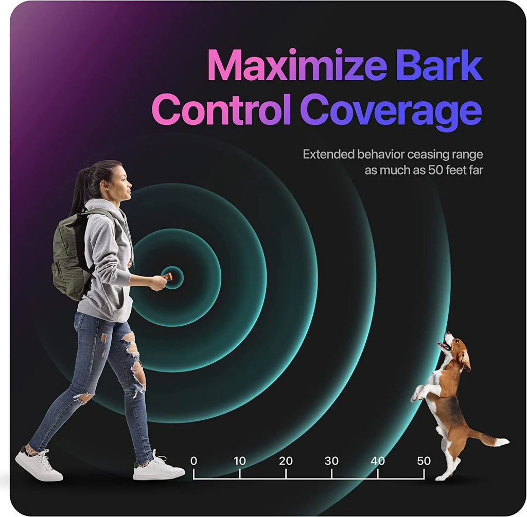 Wiederaufladbares Ultraschall-Hundetrainingsgerät mit LED-Taschenlampe zur Abwehr von Hundebellen (Neu 2023)
