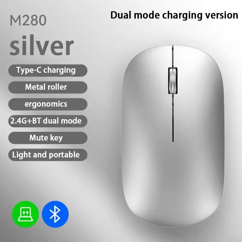 Drahtlose Maus Dual Modus 2,4 Ghz Bluetooth-Kompatibel Gaming Maus Ergonomische Wiederaufladbare Mäuse für PC/Laptop/Macbook