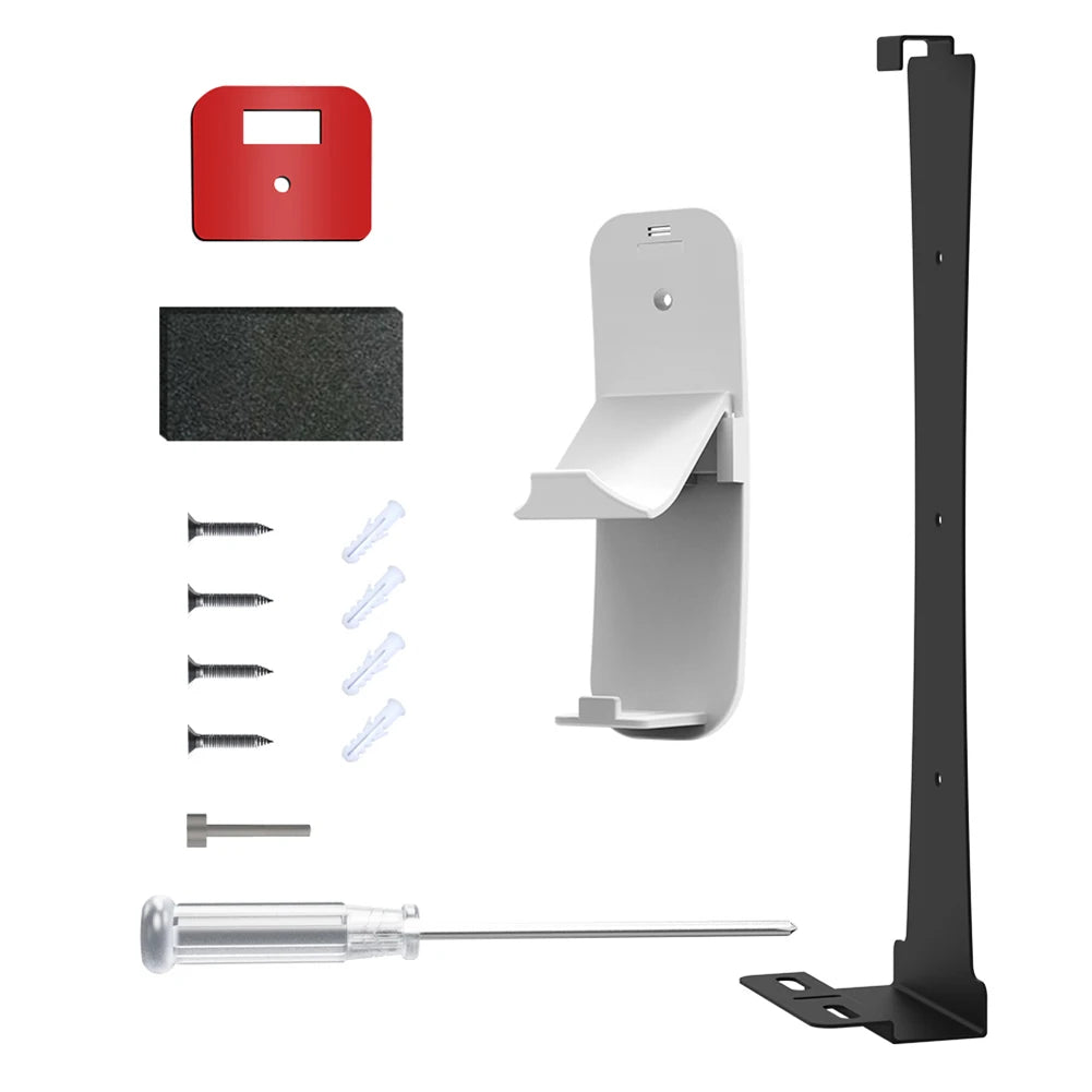 Space Saving Wall Mount Kit for PS5 Slim Console with Controller and Headset Hook for Organized Storage