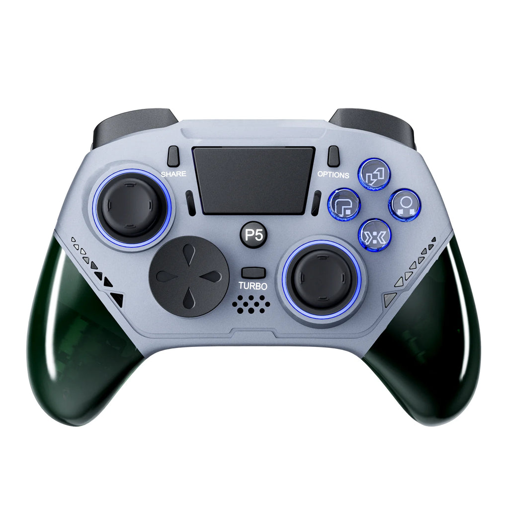 GAMINJA P516F Wired Game Controller For P5/Android/PC Transparent RGB Light Crystal Buttons Hall Sensor Joystick Ergonomic