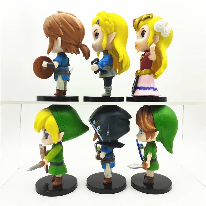 6Pcs/Set The Legend of Zelda Game Figures Periphery Toys Link Action Figure Q Version Anime Pvc Model Doll Kawaii Ornaments Gift