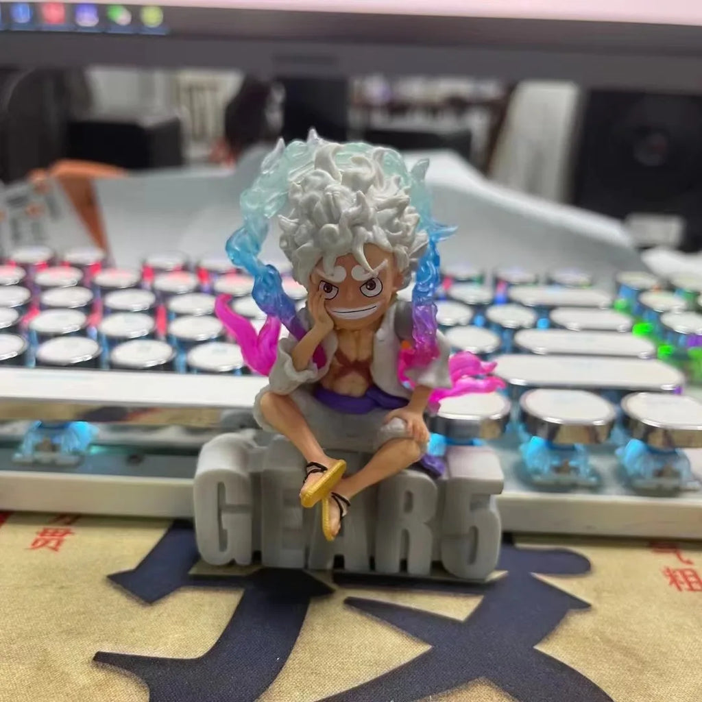 New 10cm Mini One Piece Y z Luffy Gear 5 Action Figure Nika Statue Anime Figurine Pvc Model Doll Collection Toy Gift Kids
