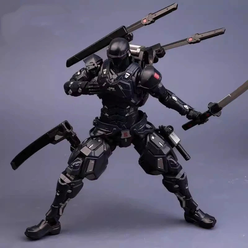 22cm Super Black Warrior SC001 Snake Eyes Action Figure 1/10 Mecha Ninja Articulated Figure Finished Model Collect Toy Boy Gift