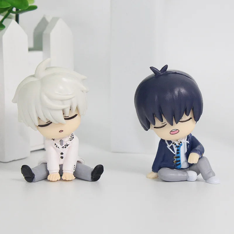 4pcs Blue Lock Gk Anime Figure Isagi Yoichi Bachira Meguru Shoulder To Shoulder Sleep Q-Version Kawaii Model Statue Kid Toy Gift