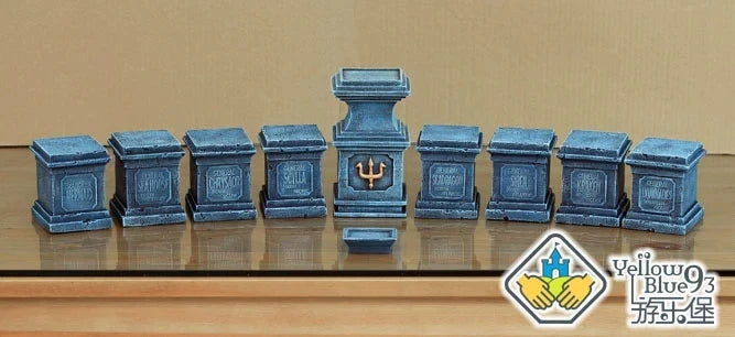 10-Piece Set Saint Seiya All-Resin Scene: Poseidon's Scale Mail Altar Compatible with Saint Cloth Myth Action Figures
