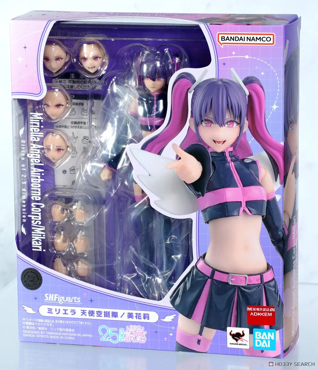 Original Bandai S.H.Figuarts Liliel Angel Airborne Corps/Ririsa Mikari Figure Finished Model kit  Anime Action Toy Gift In shock