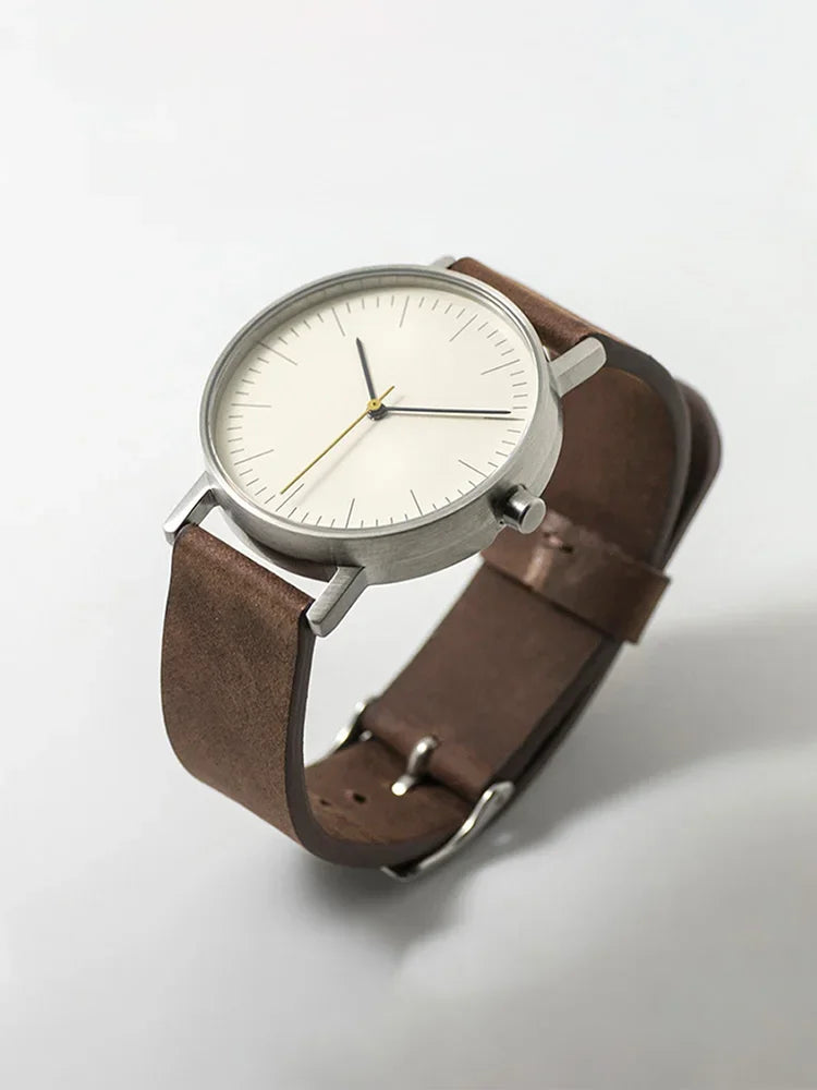 Design Sense Watch B001 Einfaches Retro-Design Stummschaltung Herren- und Damenuhr aus wasserdichtem Edelstahl