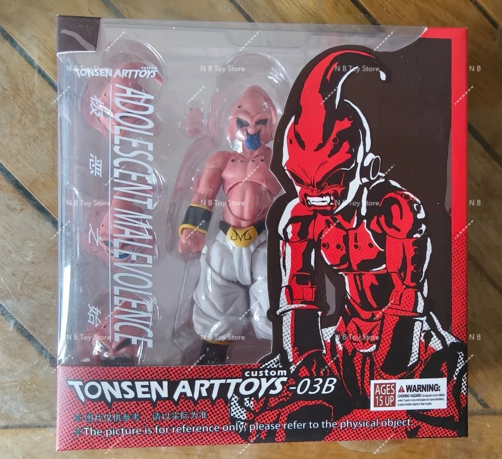 Dragon Ball Tonsenarttoys Shf Adolescent Malevolence Majin Buu Boo Kid Tonsen Arttoys Anime Action Figures Model Collector Toys