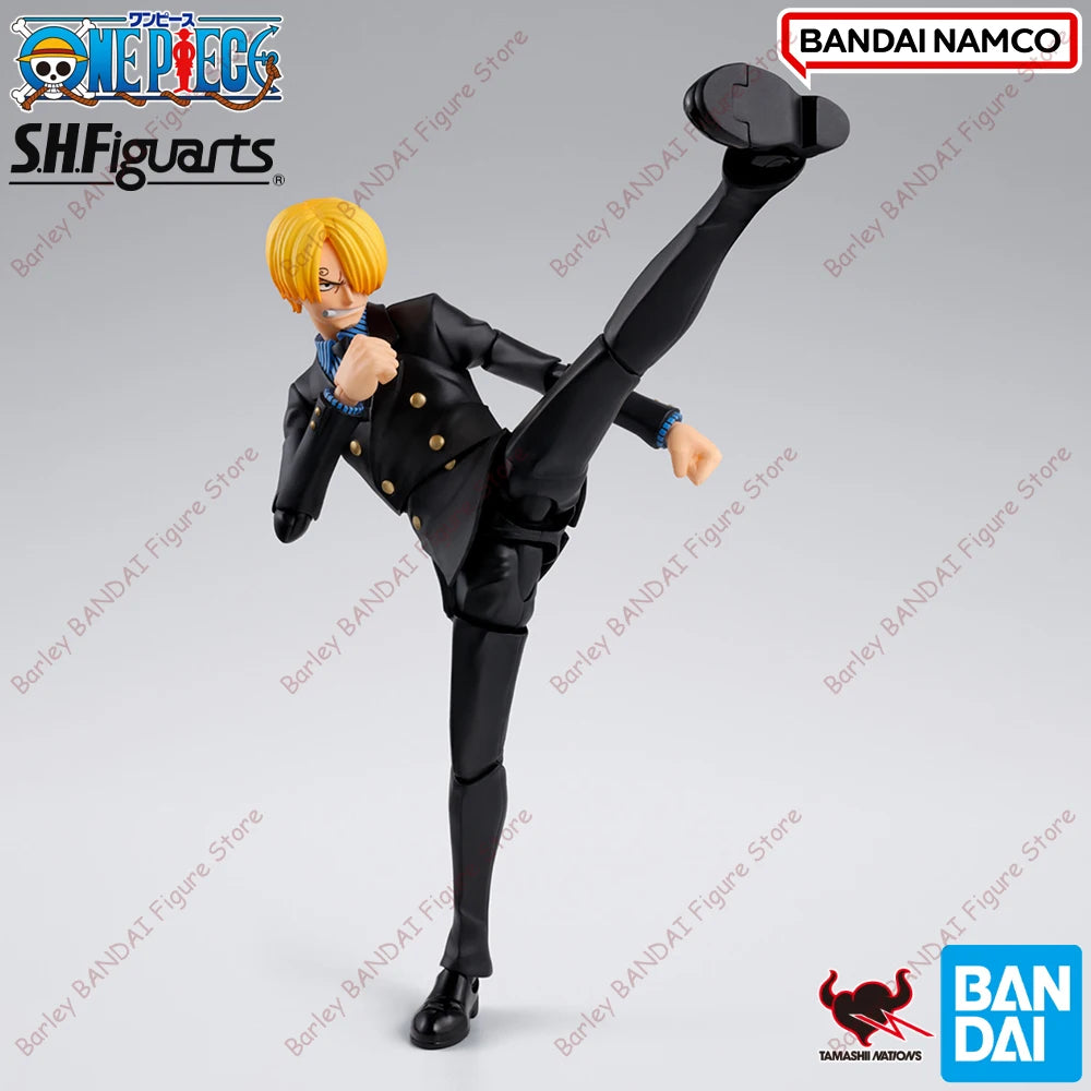 In Stock BANDAI One Piece S.H.Figuarts Sanji Romance Dawn Anime Action Figures Collection Model Toys Holiday Gifts For Kids