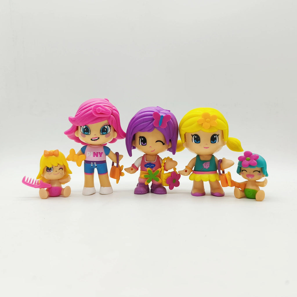 New Pinypon Gilr and Baby Action Figure Dolls Cute DIY Detachable Dress Up Toy Interchangeable Outfits Figuras Kid Girl Toy Gift