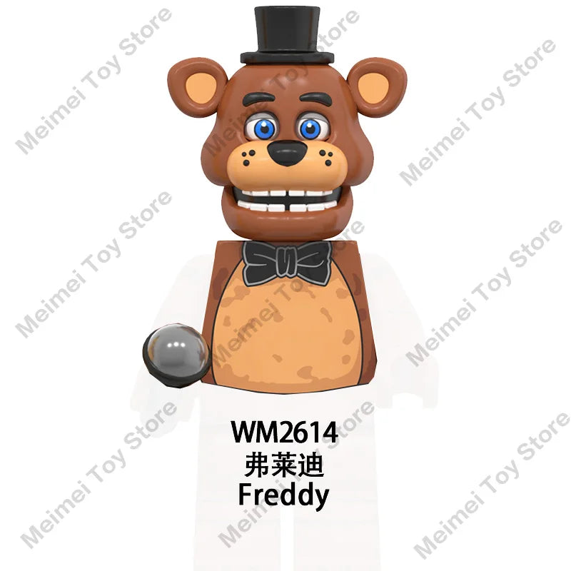FNAF Five Nights Freddyed Building Blocks bricks Nightmare In Stock Chica Animals Bear Fox Duck Rabbit Model PVC Action Figure