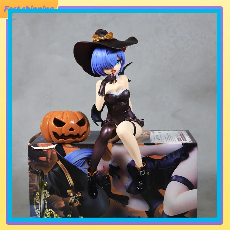 2025 Re:Zero Rem Halloween Magic Night Enchantress 18cm Anime Figure Statue Desktop Decoration Gift
