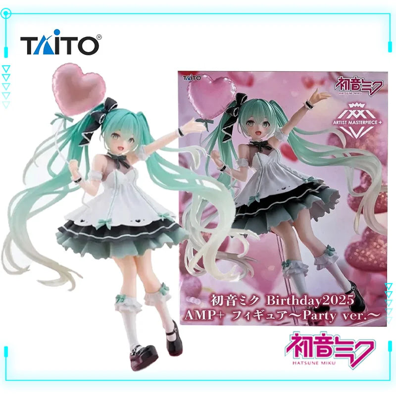 Taito Original Genuine Vocaloid Singer Artist MasterPiece Hatsune Miku Birthday 2025 AMP+ Party Ver. 21cm Model Toy Figures Gift