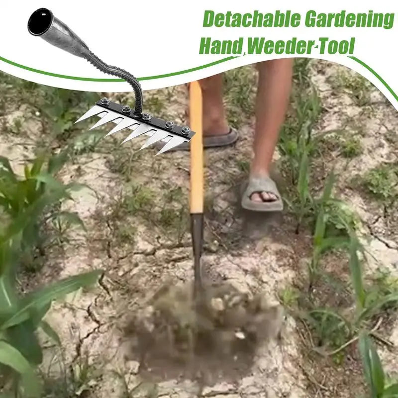 Hand Weeder Tool Uprooting Puller Manual Detachable Remover Efficient Ergonomic Weeding Uprooting Tool for Easy Use in Your Yard