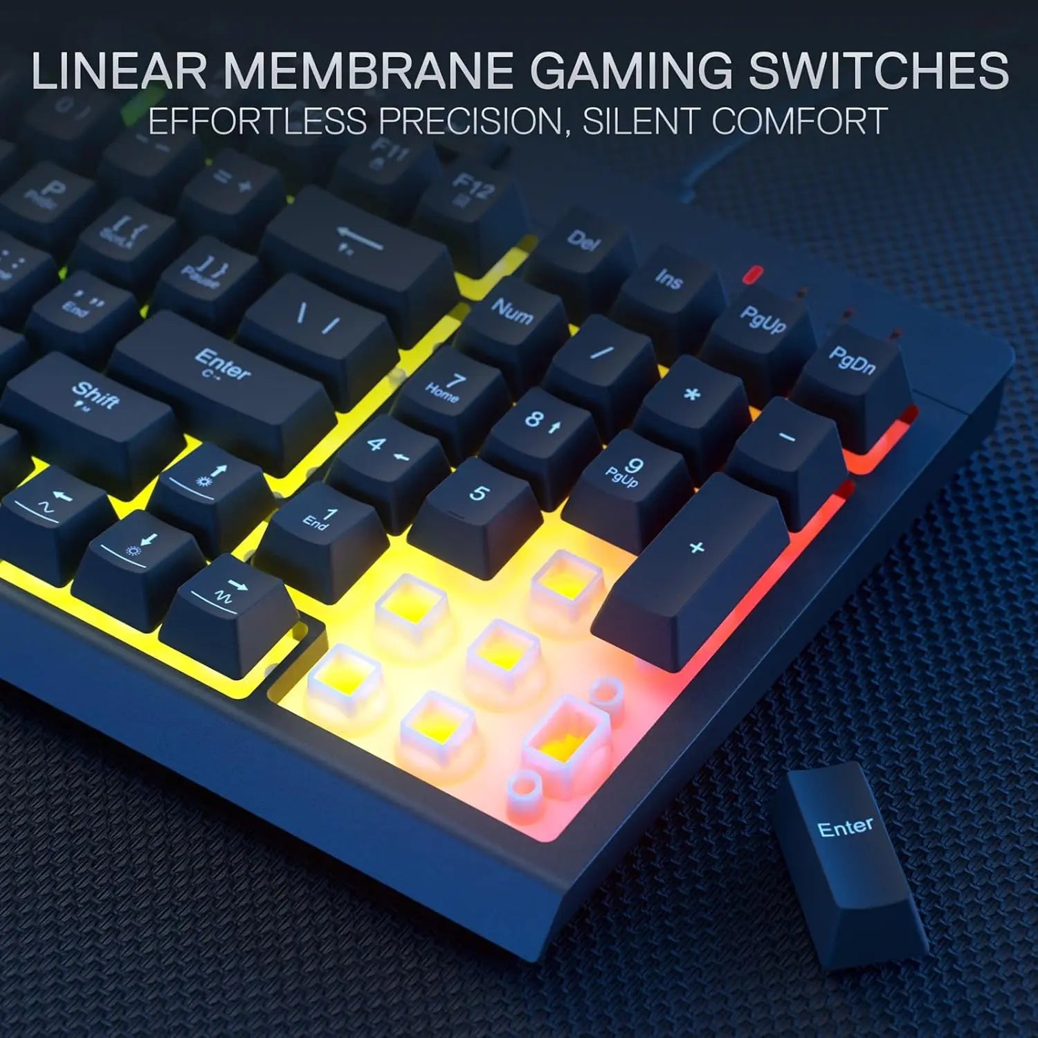 Комплект геймърска клавиатура и мишка Redragon S141, кабелна RGB мембранна клавиатура K515 и кабелна геймърска мишка M616 с 10000 DPI