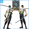 Bandai Genuine MegaHouse ONE PIECE Roronoa Zoro Tenth anniversary Anime figure Movable toy Anime Peripheral Doll for Collectors