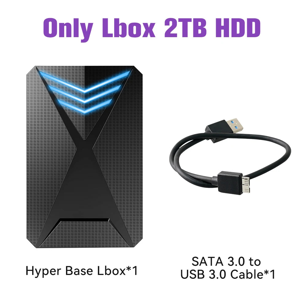 Launchbox 2T Portable Game Hard Drive With 4000+ 3D&PC Games Emulator Gaming HDD For PS4/PS3/PS2/Switch/PS1/WII/WIIU For Win PC