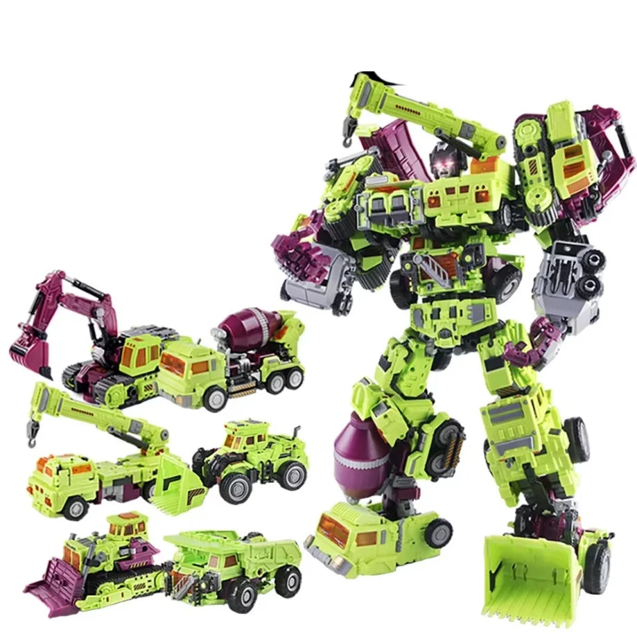 6-in-1 NBK 42 cm Devastator Spielzeug-Transformations-KO-Roboterauto-Kombinations-Actionfigur-Bagger-Mixer-Modell-Kinderweihnachtsgeschenk
