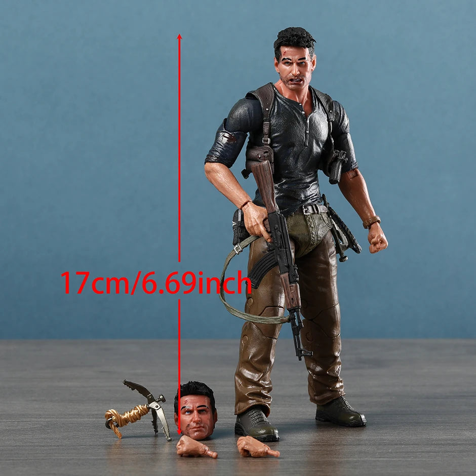 NECA Nathan Drake Uncharted 4 Action Figure Hand Made Toy Peripherals Collection Gift
