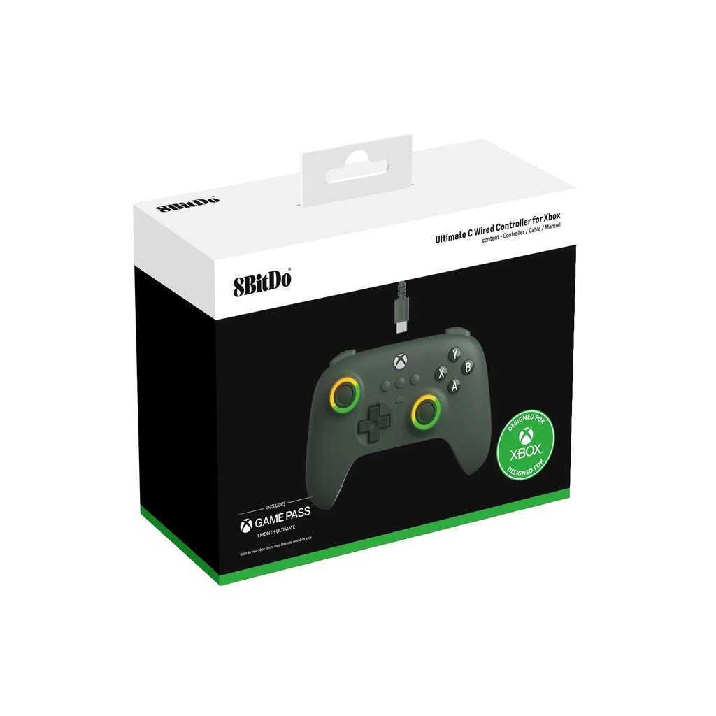 8BitDo Ultimate C Wired Game Controller for Xbox Series X/S Xbox One with Game Pass Hall Effect Joysticks for Windows 10/11