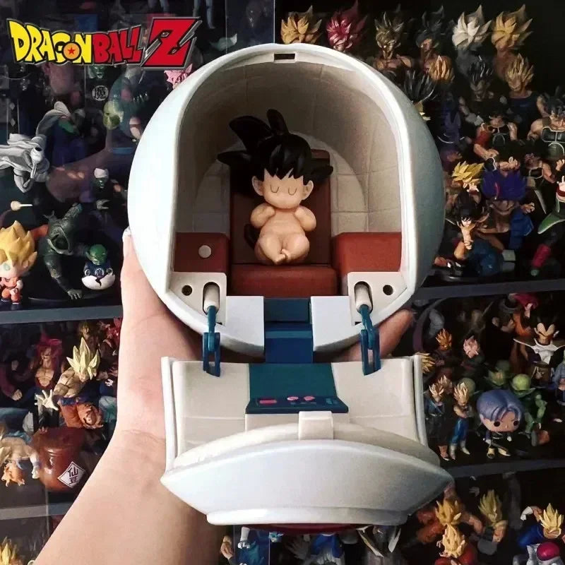 Dragon Ball Super Saiyajin Goku Vegeta Raumkapsel Raumschiff Leuchtende Dekoration Modell Desktop Ornamente Sammlungen Spielzeug Geschenk