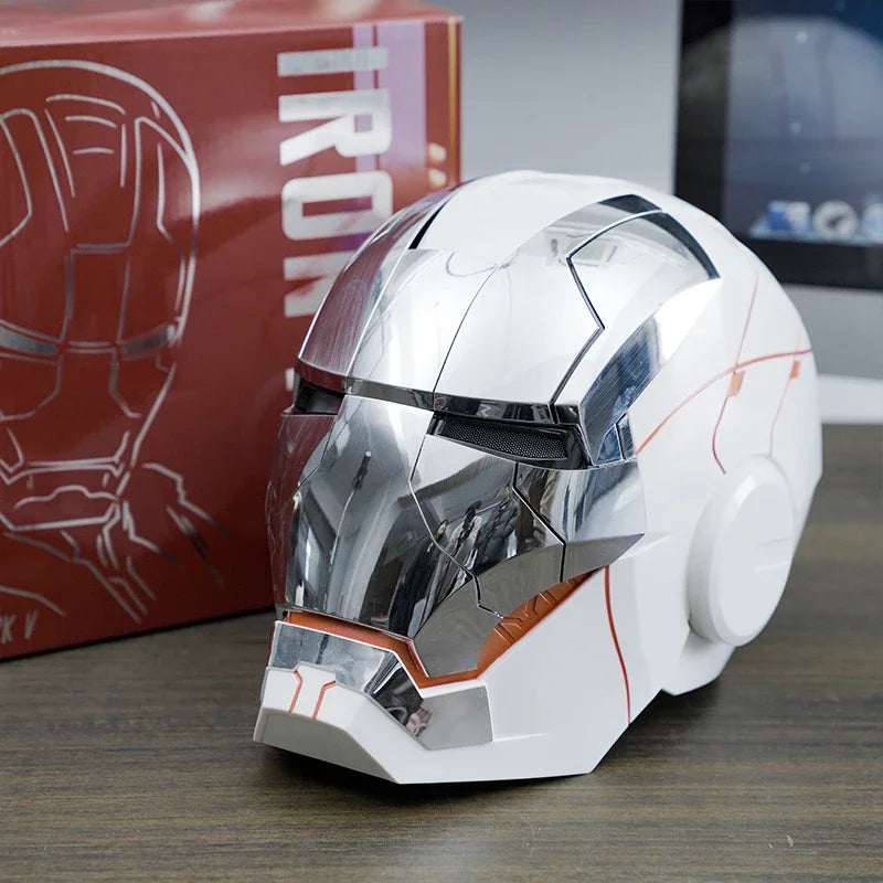 Iron Man Mk5 Mecha Arm Helmet 1:1 Mk7 Mk5 Cosplay Electric Multi-Piece Open Closing Voice Control Eyes Model Toy Children Gifts
