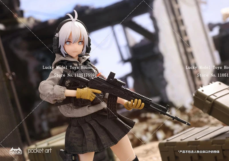 HASUKI Pocket Art Limted PA003 1/12 Scale Assassin Sasha Cute Girl Action Figure 6" Mobile Suit Girl Doll Collectible Gifts