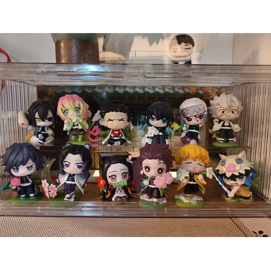 12 Styles Demon Slayer Anime Figure Set Q Version PVC Collectible Model Toy for Kids Adults Anime Fans Gift